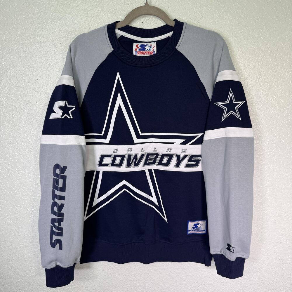 Starter Dallas Cowboys Sweatshirt Mens Small NFL Football Throwback Retro NEW